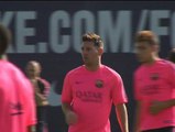 Messi, Mascherano y Álves, las novedades en el entrenamiento del Barça