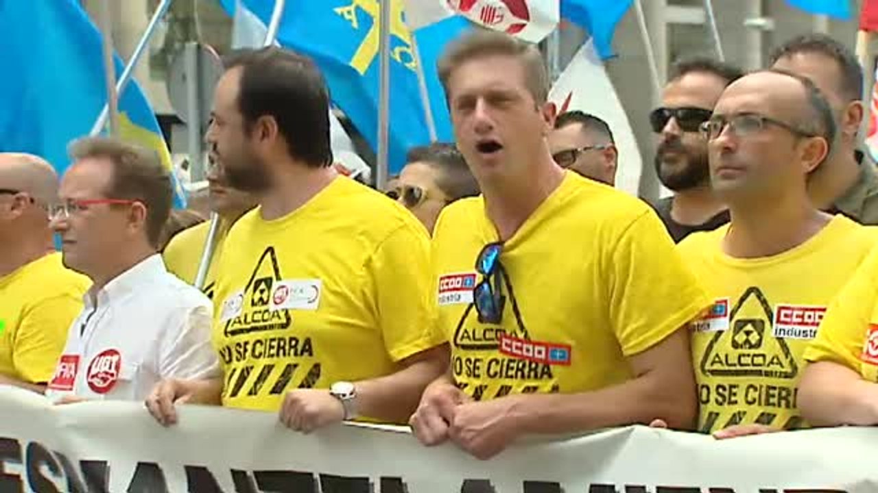 Los trabajadores de Alcoa toman las calles de Madrid