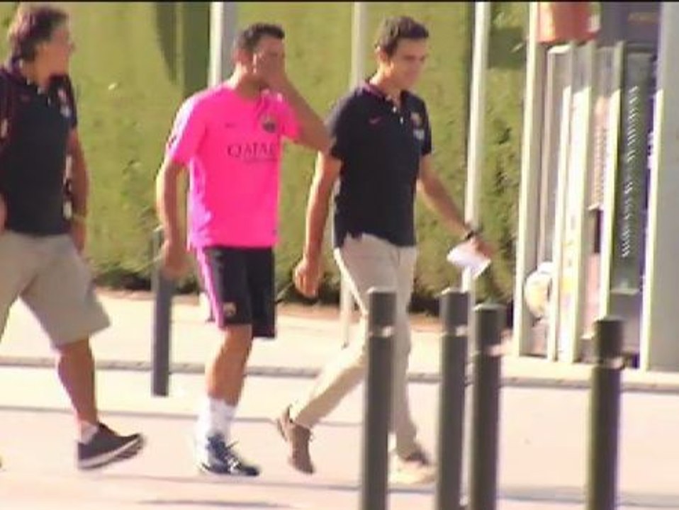 Xavi entrena junto al resto de internacionales