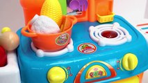 Learn Food Names with a Toy Kitchen Playset and Velcro Foods!