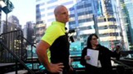 Nik and Lijana Wallenda Cross High-Wire 25 Stories Above Times Square | THR News