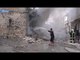 حريق في خان شيخون جراء قصف ميليشيا النظام لأحياء المدينة - سوريا