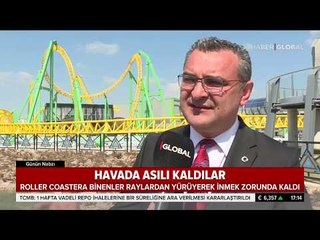 Ankapark'taki Roller Coaster Havada Asılı Kaldı