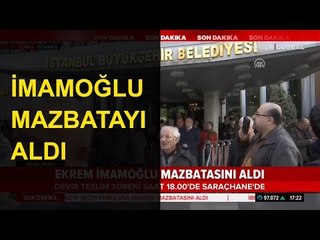 Ekrem İmamoğlu Mazbatasını Aldı Görevi Devralmaya Gidiyor