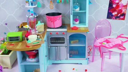 Baby Doll Petitcollin Cooking  Soup for Mommy Doll Kitchen Toys!