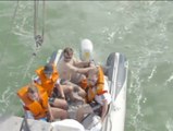 La selección alemana se relaja a bordo de un barco