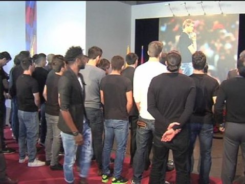 Los jugadores del Barça se despiden de Tito