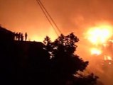 Impresionante incendio en un área forestal de Valparaíso
