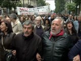 Multitudinaria manifestación en Atenas contra la visita de Merkel