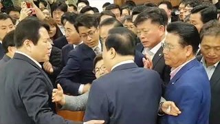 문희상 국회의장의 임이자의원 신체접촉 논란 영상