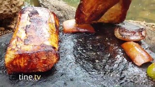 Primitive Times - Cooking Meat On a Rock