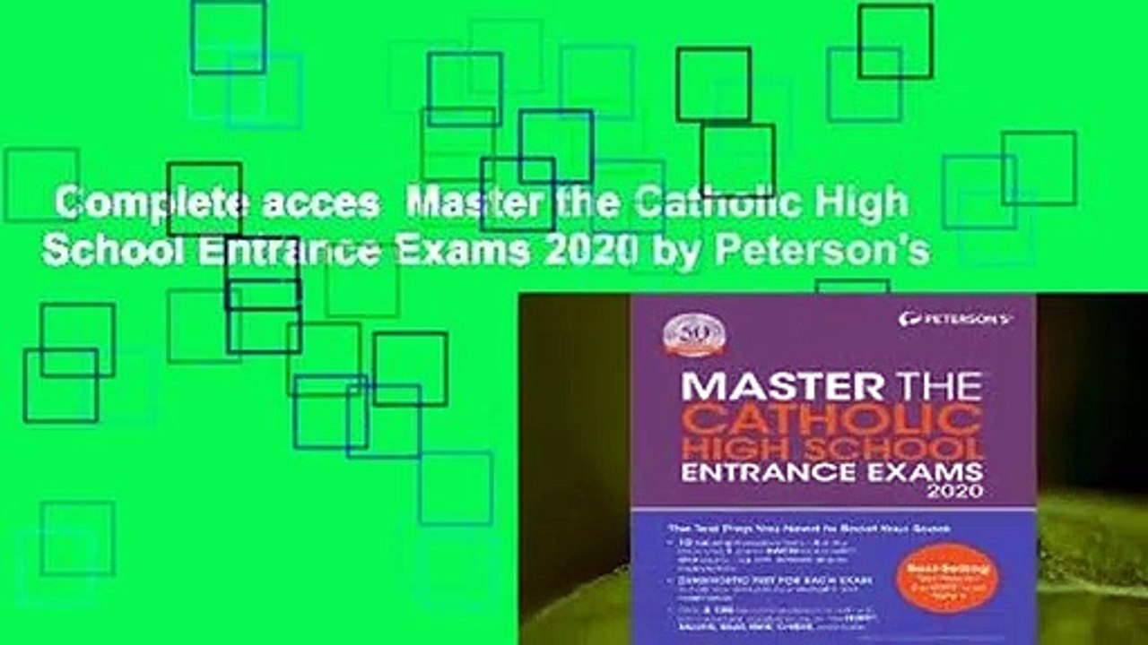 Complete acces  Master the Catholic High School Entrance Exams 2020 by Peterson's