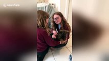 UK sisters burst into tears of joy when meeting new puppy for the first time