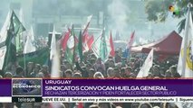 Sindicatos uruguayos convocan a huelga general de 24 horas