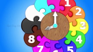Numbers and Colors for Children to Learning with Flower Petals Wooden Clock Toys Set - 3D Kids Video
