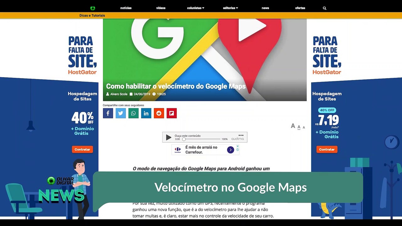 Velocímetro no Google Maps