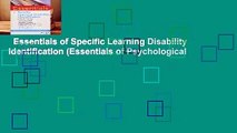 Essentials of Specific Learning Disability Identification (Essentials of Psychological