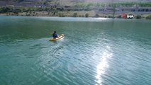 Vali Memiş'in kano ve rafting keyfi havadan görüntülendi
