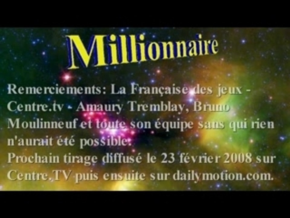 [Le Millionnaire] Nouveau générique de fin
