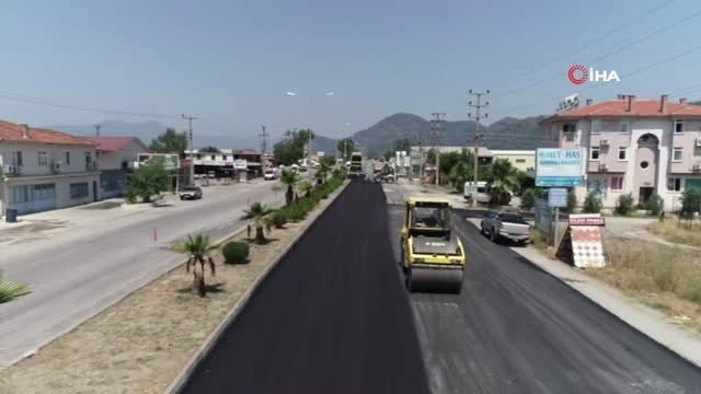 Ortaca - Dalyan yolu 2. etap çalışması havadan görüntülendi