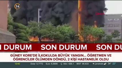 Güney Kore'de ilkokulda büyük yangın...