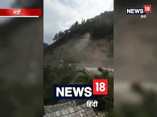 हिमाचल के मंडी में चंडीगढ़-मनाली हाईवे पर लैंडस्लाइड का LIVE VIDEO