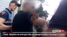 Report TV - Tiranë, i mori makinën një italiani, momenti kur prangoset i riu me armë pa leje