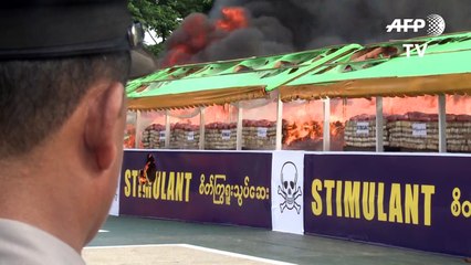 Myanmar holds drug burning ceremony