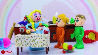 LUKA BABY SPIES ON SLEEPWALKER AT MIDNIGHT  Play Doh Cartoons For Kids