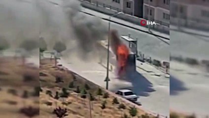 Belediye otobüsü alev alev yandı