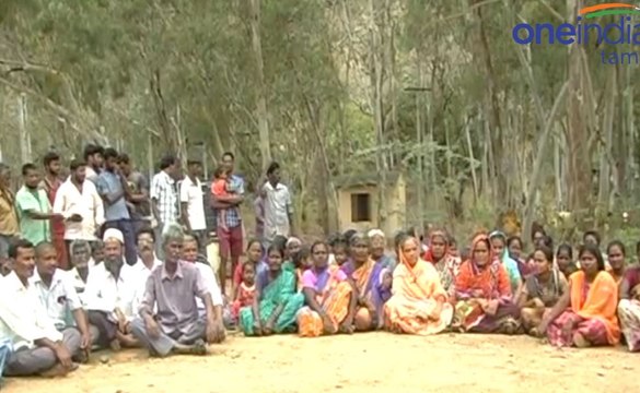 மரங்களை வெட்ட எதிர்ப்பு தெரிவித்து கிராம மக்கள் போராட்டம்- வீடியோ