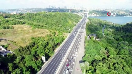 FSM Köprüsündeki Trafik Yoğunluğu Havadan Görüntülendi