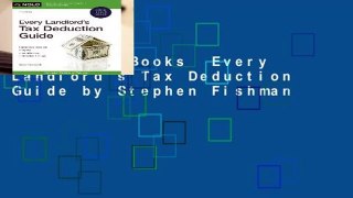 About For Books  Every Landlord s Tax Deduction Guide by Stephen Fishman