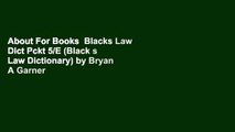 About For Books  Blacks Law Dict Pckt 5/E (Black s Law Dictionary) by Bryan A Garner