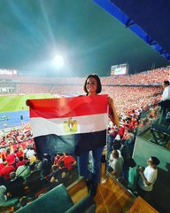 بشرى حرصت على دعم لاعبي منتخب مصر من مدرجات ستاد القاهرة