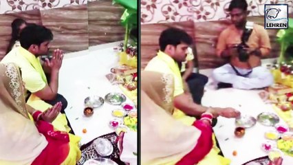 खेसारी लाल यादव ने की पत्नी के साथ बेटे रिषभ के लिए पूजा