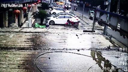 Heroic man catches toddler falling from first-floor window in China