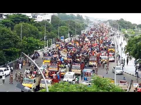 Ganesha idols line up to get immersed in Marina