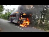 Private bus goes up in flames in Andhra Pradesh's Vizianagaram, passengers safe