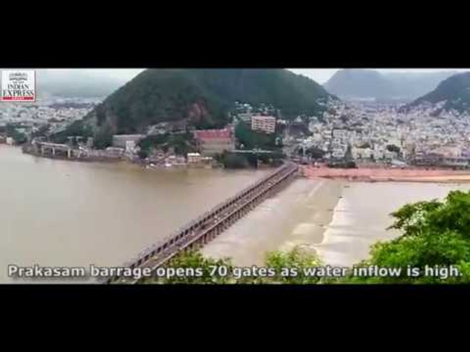 Prakasham barrage opens gates as water inflow is high
