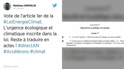 L'Assemblée nationale vote « l'urgence écologique et climatique »
