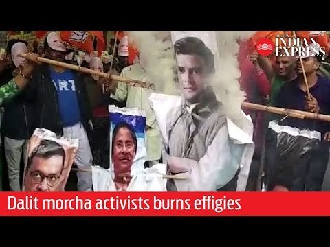 Dalit morcha activists burns effigy of several national leaders
