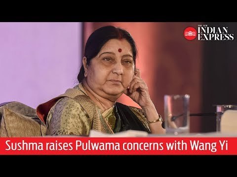 Sushma Swaraj raises Pulwama concerns with Chinese counterpart Wang Yi