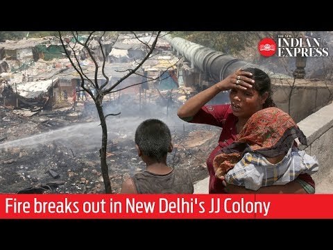 Massive fire breaks out in New Delhi's JJ Colony