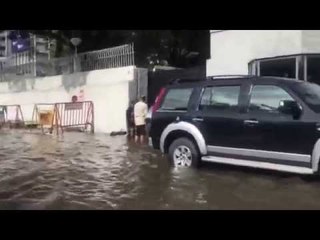 Water logging outside US Consulate in Chennai RK Salai