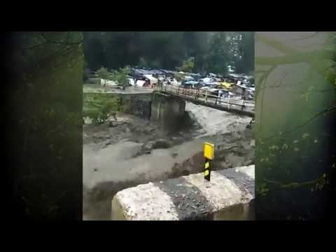 Watch: Luxury Tourist Bus Washed Away By Flooded River Near Manali