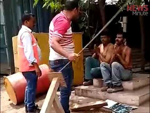 Jindal steel plant supervisor in Karnataka caught on camera, assaulting labourers
