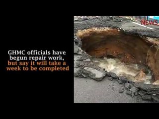 Sinkhole on prominent Hyderabad road causes social media furore