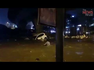 Watch: Terrifying video shows Bengaluru woman trapped inside car on a flooded road