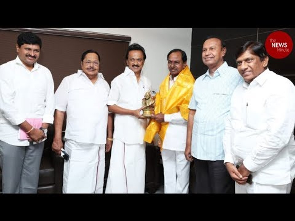 Telangana CM K Chandrasekhar Rao meets DMK President MK Stalin in Chennai